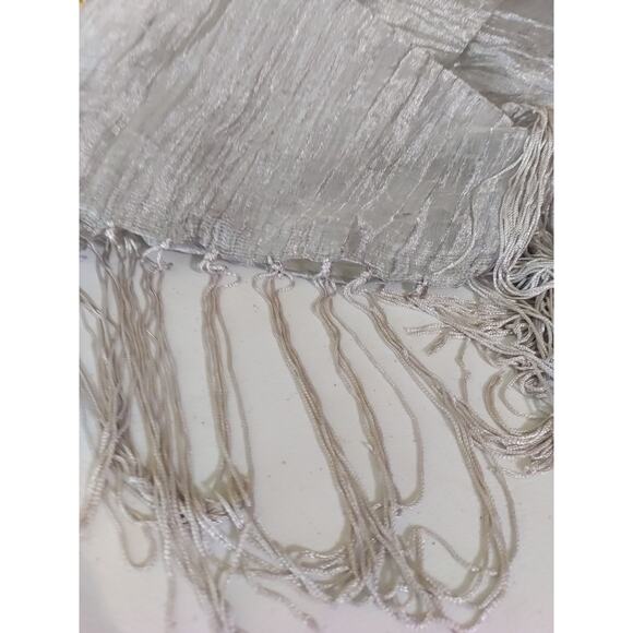 Collection XIIX Women's Shimmer Metallic Evening Wrap Scarf 72 X 20 Fringe - Picture 7 of 11